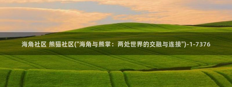 海角社区什么情况:海角社区 熊猫社区(\